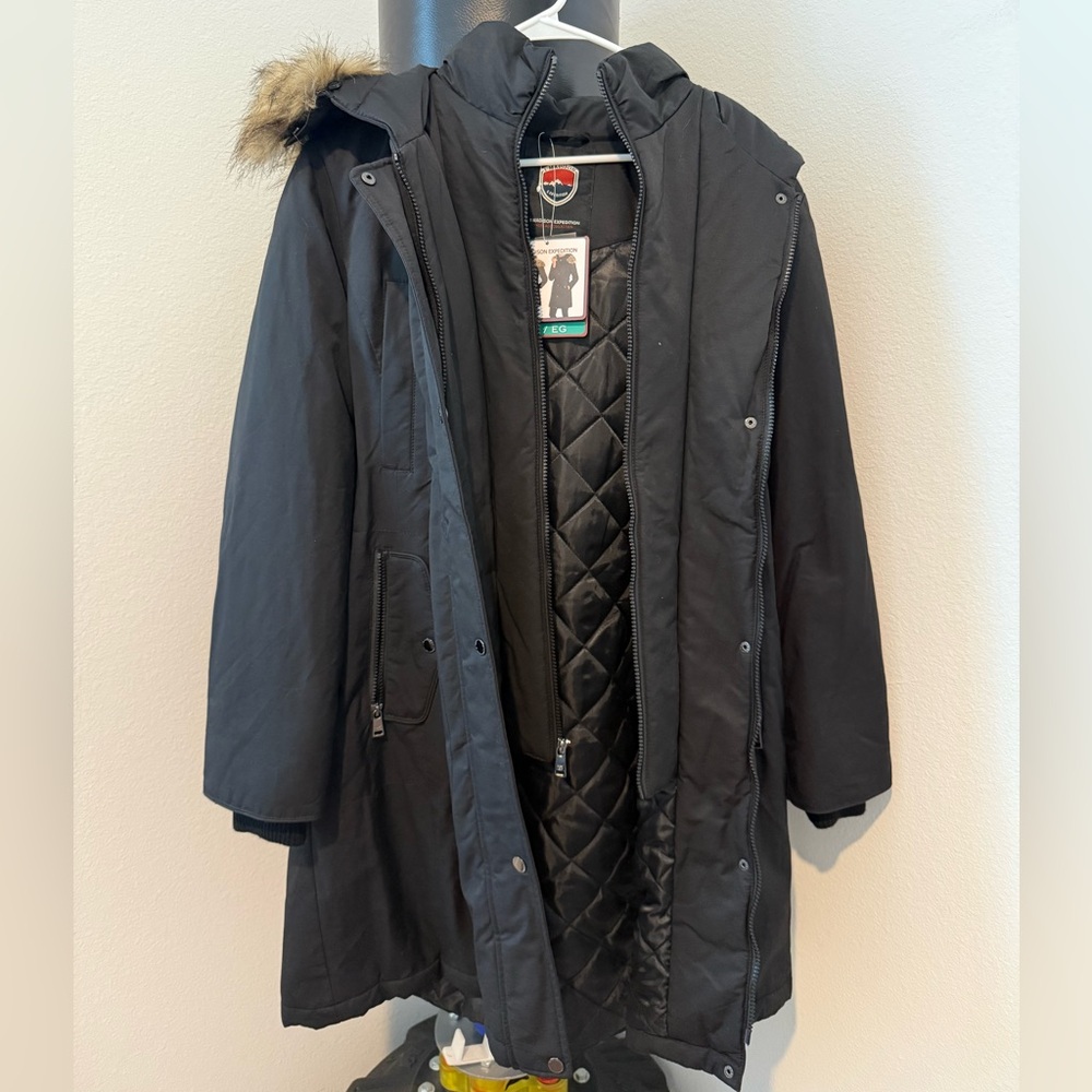 1 Madison Black Quilted Women's Coat
